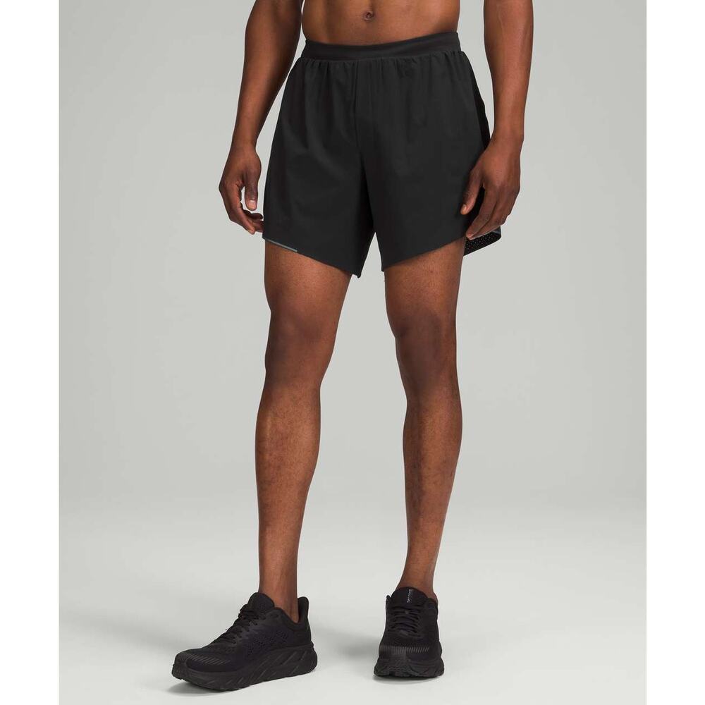 Lululemon Outpacer Short 6" Size M EUC. Black Mens